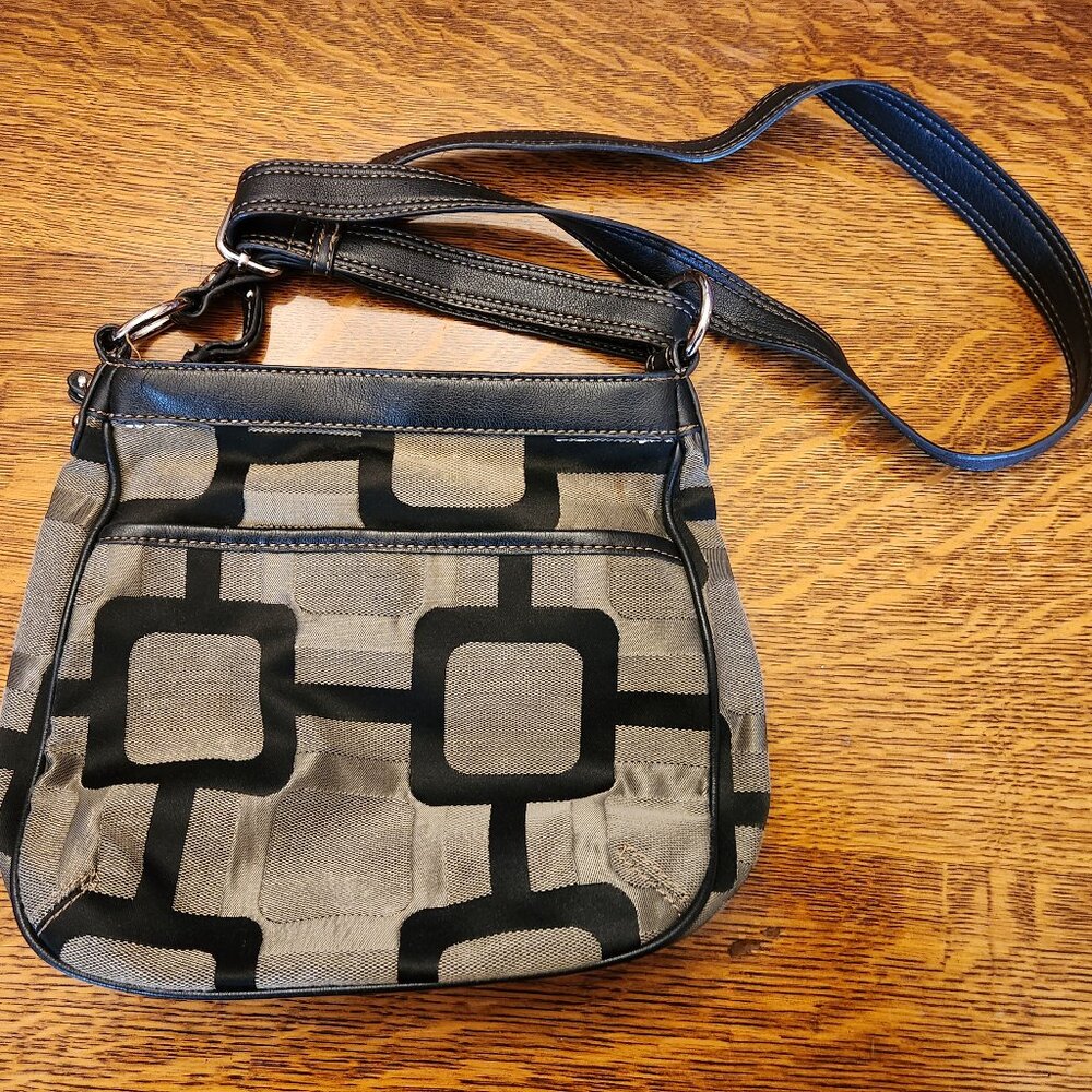 Dark Brown and Tan Nine West Crossbody Purse